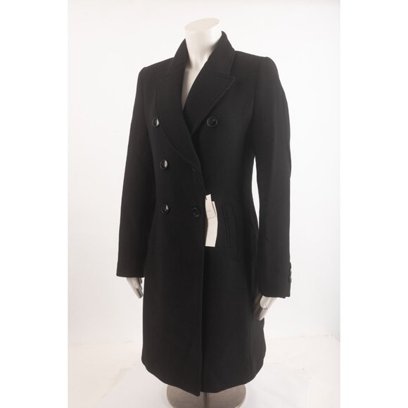 Zara Womens Coat Jacket Wool double breasted Long Black M Medium 2443/826 NWT - Picture 4 of 6